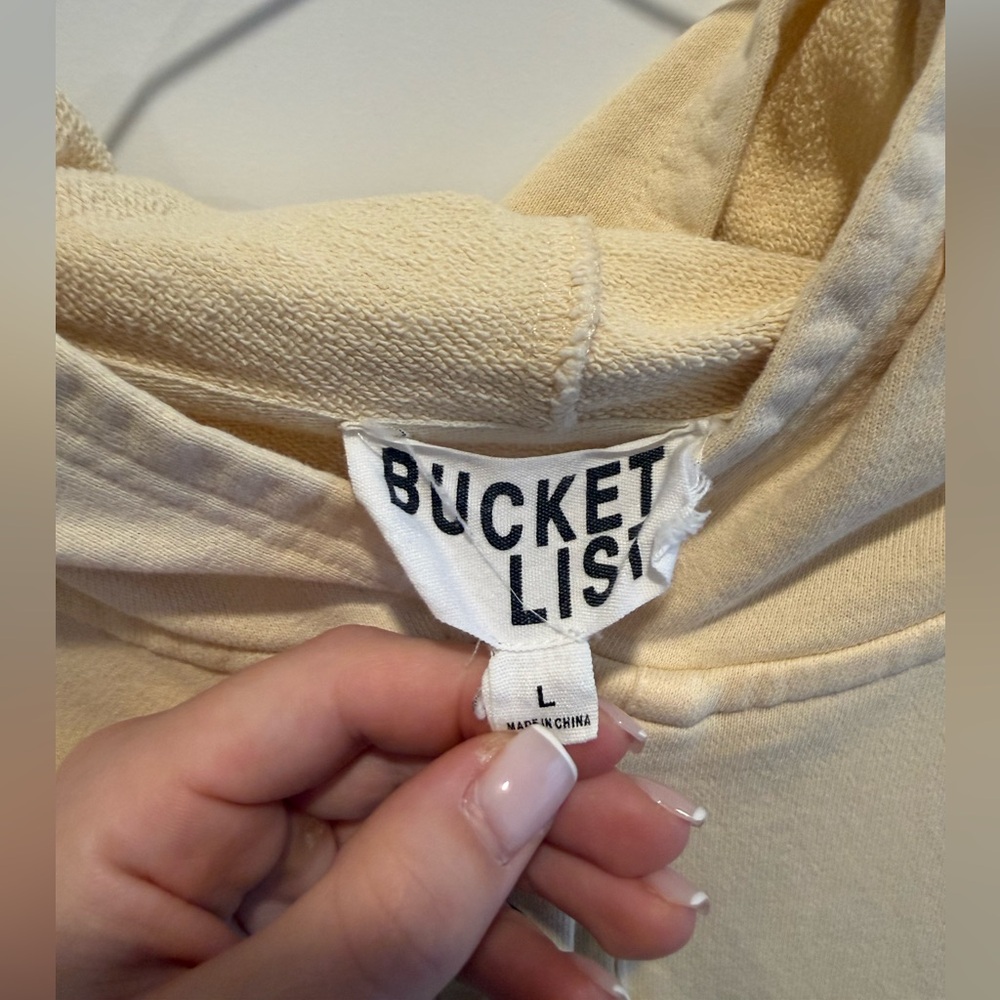 BUCKETLIST Women's Cream Button-Up Hoodie Sweater - Picture 3 of 4
